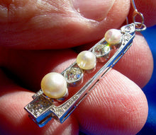 Load image into Gallery viewer, 1.25 carat Earth Mined European cut Diamond Art Deco Earrings Antique Platinum Dangles