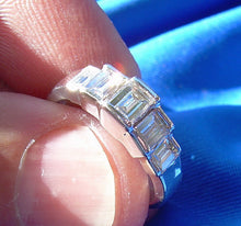 Load image into Gallery viewer, 1.50 carat Genuine Diamond Emerald cut Wedding Band Deco Anniversary Ring 14k White Gold