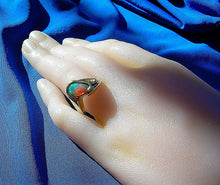 Load image into Gallery viewer, Earth mined Opal Engagement Ring Hand crafted Unique Design Solitaire 14k Gold