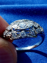 Load image into Gallery viewer, Earthmined Diamond Art Deco Engagement Ring Antique Platinum Filigree Setting