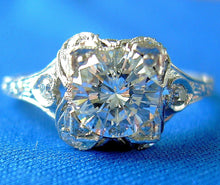 Load image into Gallery viewer, Genuine Diamond Art Deco Engagement Ring Vintage Antique Style Platinum Solitaire