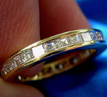 Load image into Gallery viewer, 3.62 carat Genuine Square French cut Diamond Deco Wedding Band Carre Eternity Anniversary Ring Size 7.25