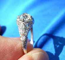 Load image into Gallery viewer, 1.86 Carat Earth  Mined European Diamond Deco Engagement Ring Antique Platinum Solitaire