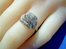 Load image into Gallery viewer, Elegant Earth mined 1.60 carat Diamond Art Deco Engagement Ring Antique Platinum Solitaire size 6.5