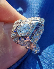 Load image into Gallery viewer, Earthmined Diamond Antique Engagement Ring European Art Deco Platinum Solitaire