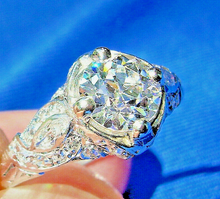 Load image into Gallery viewer, 1.86 Carat Earth  Mined European Diamond Deco Engagement Ring Antique Platinum Solitaire