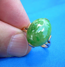 Load image into Gallery viewer, Earth mined green Jade Deco Engagement Ring Antique Hand Crafted Solitaire 14k Gold