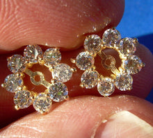 Load image into Gallery viewer, 2 carat Earth mined Diamond Deco Earrings Jackets Solitaire Studs Enhancers Wraps 14k Gold