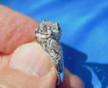 Load image into Gallery viewer, 1.86 Carat Earth  Mined European Diamond Deco Engagement Ring Antique Platinum Solitaire