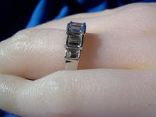 Load image into Gallery viewer, 1.50 carat Genuine Diamond Emerald cut Wedding Band Deco Anniversary Ring 14k White Gold