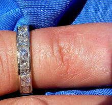 Load image into Gallery viewer, 1.5 carat Earth Mined Diamond Deco Wedding Band Princess cut Anniversary Ring