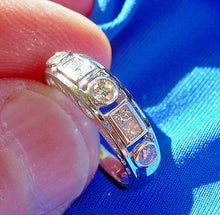 Load image into Gallery viewer, Earth mined Diamond Deco Design Wedding Band 14K White Gold Anniversary Ring