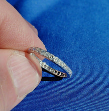 Load image into Gallery viewer, 1 carat Earth mined Diamond Deco Wedding Band Antique Platinum Eternity Ring Size 6.25
