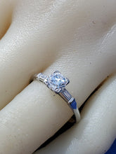 Load image into Gallery viewer, Earth mined European cut Diamond Art Deco Platinum Engagement Ring. Vintage Antique Natural Diamonds Solitaire
