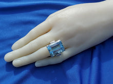 Load image into Gallery viewer, 40 carat European Design Topaz Deco Engagement Ring Vintage Cocktail Solitaire setting