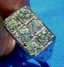 Load image into Gallery viewer, 1 carat Earth mined European Diamond Deco Engagement Ring Antique Band 14k White Gold