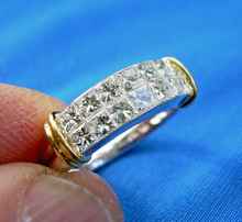 Load image into Gallery viewer, 1.82 carat Earth mined Princess cut Diamond Wedding Band Designer Anniversary Ring 18k Gold