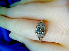 Load image into Gallery viewer, 0.79 carat Earth mined Diamond Deco Engagement Ring Antique Platinum Solitaire size 5.75