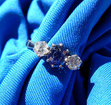 Load image into Gallery viewer, 1.12 carat Genuine Sapphire Diamond Deco Engagement Ring Vintage 14k Gold Setting