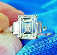 Load image into Gallery viewer, 1.30 carat Earth mined Emerald cut Diamond Art Deco Engagement Ring Antique Design Platinum Solitaire