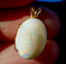 Load image into Gallery viewer, Earth mined Opal Deco Design Pendant 14k Gold Charm