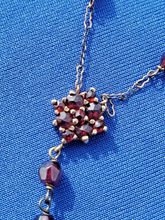 Load image into Gallery viewer, Antique Garnet Deco 10k Gold Necklace Unique Vintage 18" inch Chain