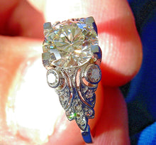 Load image into Gallery viewer, 1.85 Carat Earth mined Diamond Art Deco Engagement Ring Vintage Antique Platinum Solitaire