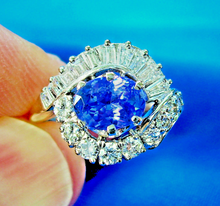 Load image into Gallery viewer, 2.80 carat Tanzanite Diamond Engagement Ring Art Deco vintage Style Solitaire 14k White Gold