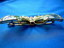 Load image into Gallery viewer, Earth mined Diamond Sapphire Deco Plique a Jour Enamel Brooch Filigree Nouveau Pin 18k Gold