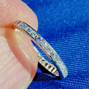 1 carat Earth mined Diamond Art Deco Anniversary Wedding Band Antique Platinum Eternity Ring