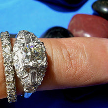 Load image into Gallery viewer, 2 carat Earth mined European Diamond Antique Engagement Ring Platinum Deco Design Cushion Solitaire