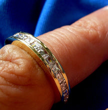 Load image into Gallery viewer, 3.62 carat Genuine Square French cut Diamond Deco Wedding Band Carre Eternity Anniversary Ring Size 7.25