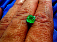 Load image into Gallery viewer, 3.04 carat Earth mined Emerald and Diamond Pendant Deco Halo Design 14k Gold Hand Crafted setting