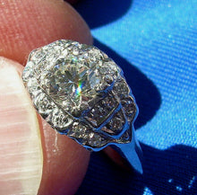 Load image into Gallery viewer, 1 carat Earth mined Diamond Art Deco Engagement Ring Vintage Antique Platinum Solitaire