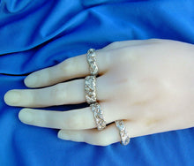 Load image into Gallery viewer, Earth mined Diamond Art Deco Wedding Band Antique Platinum Eternity Ring SIZE 5.75