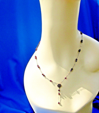 Load image into Gallery viewer, Antique Garnet Deco 10k Gold Necklace Unique Vintage 18" inch Chain