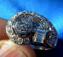 Load image into Gallery viewer, 1.41 carat Natural European cut Diamond Deco Engagement Ring Unique Antique Platinum Setting