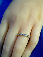 Load image into Gallery viewer, Earth mined Diamond Baguette and Round Wedding Band 14k White Gold Deco Style Anniversary Ring