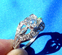 Load image into Gallery viewer, 1.22 carat Earth Mined European Diamond Deco Engagement Ring Vintage Design Platinum Solitaire