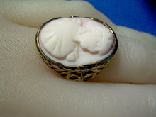 Load image into Gallery viewer, Angel Skin Mediterranean Coral Antique Engagement Ring 14k Victorian Setting 4.5