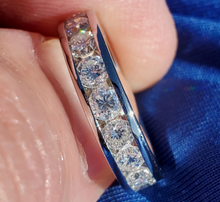 Load image into Gallery viewer, 1.40 carat Earth mined Fine Diamond Deco Wedding Band Platinum Anniversary Ring Size 5.25
