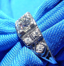 Load image into Gallery viewer, EARTH MINED European Diamond Deco Engagement Ring Antique Platinum Solitaire