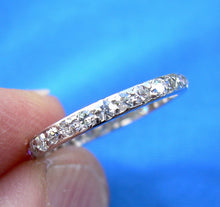 Load image into Gallery viewer, 1 carat Earth mined Diamond Deco Wedding Band Antique Platinum Eternity Ring Size 6.25