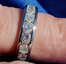 Load image into Gallery viewer, 1.40 carat Earth mined Fine Diamond Deco Wedding Band Platinum Anniversary Ring Size 5.25