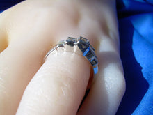 Load image into Gallery viewer, 1.50 carat Genuine Diamond Emerald cut Wedding Band Deco Anniversary Ring 14k White Gold