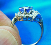 Load image into Gallery viewer, 2.80 carat Tanzanite Diamond Engagement Ring Art Deco vintage Style Solitaire 14k White Gold