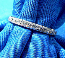 Load image into Gallery viewer, 1 carat Earth mined Diamond Deco Wedding Band Antique Platinum Eternity Ring Size 6.25