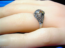 Load image into Gallery viewer, 1.55 carat Earth Mined European cut Diamond Deco Engagement Ring Antique Cushion Solitaire