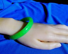 Load image into Gallery viewer, Earth Mined green Jade Antique Bangle Old Semi Translucent Bracelet