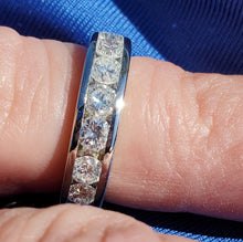 Load image into Gallery viewer, 1.40 carat Earth mined Fine Diamond Deco Wedding Band Platinum Anniversary Ring Size 5.25
